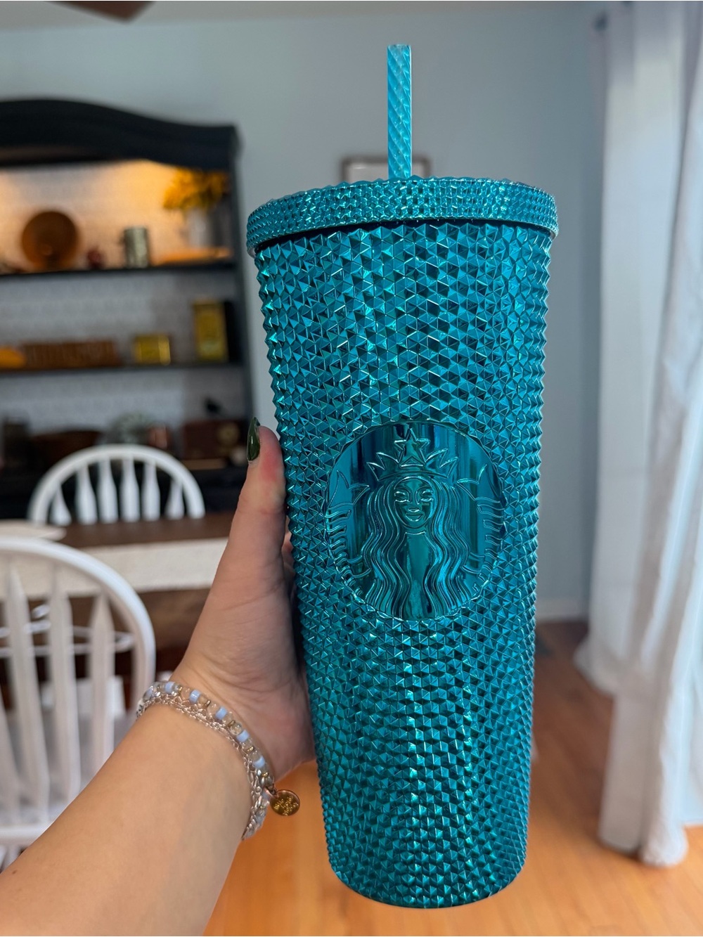 Starbucks Teal Studded Tumbler with Straw